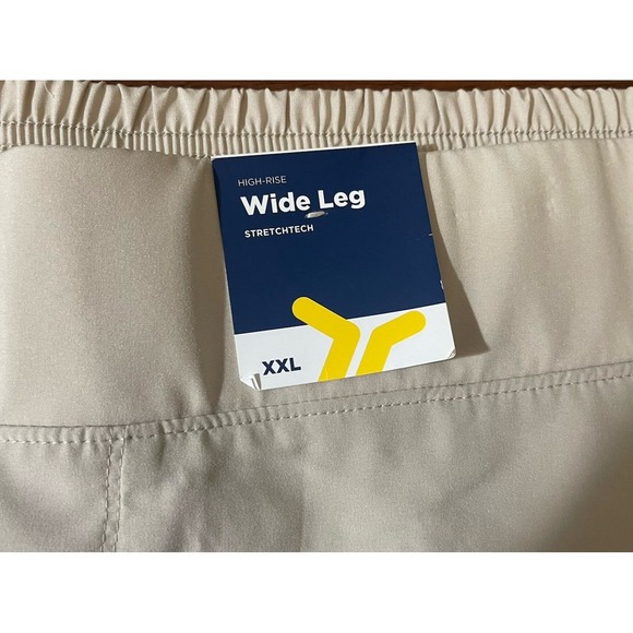 NWT Old Navy Pants Women 2X Plus Tan Stretch Tech High Rise Wide Leg Quick Dry - Picture 6 of 9